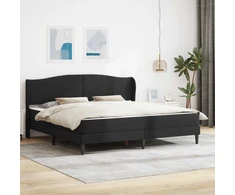 Lova Lovos rėmas su galvūgalio Juoda 200 x 200 cm Dirbtinė oda