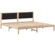 Lovos rėmas Juoda 200 x 200 cm Kietos pušies mediena