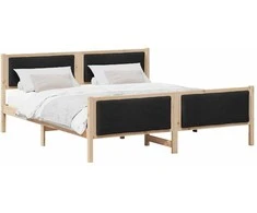 Lovos rėmas su galvūgalio Juoda 200 x 200 cm audinys