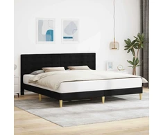 Lova Lovos rėmas su galvūgalio Juoda 200 x 200 cm Audinys