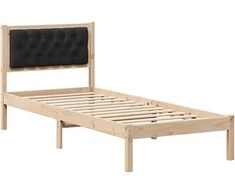 Lova Lovos rėmas Juoda 75 x 190 cm Kietos pušies mediena