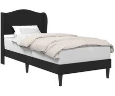 Lova Lovos rėmas su galvūgalio Juoda 90 x 190 cm Dirbtinė oda