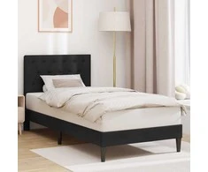 Lova Lovos rėmas su galvūgalio Juoda 90 x 200 cm Aksomas