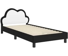 Lova Vaikiška lovos konstrukcija su galvūgaliu Juoda 90 x 200 cm PU