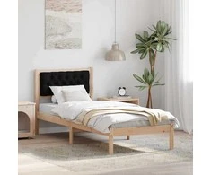 Lova Lovos rėmas Juoda 90 x 190 cm Kietos pušies mediena