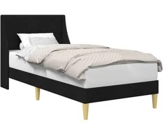 Lova Lovos rėmas Paprastas su galvūgalio Juodas 90 x 200 cm audinys