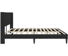 Lovos rėmas su galvūgalio Juoda 200 x 200 cm Aksomas