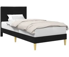 Lova Lovos rėmas su galvūgalio Juoda 90 x 190 cm Audinys