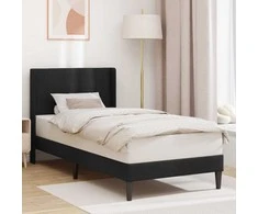 Lova Lovos rėmas su galvūgalio Juoda 90 x 200 cm Aksomas