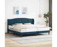 Lova Lovos rėmas su galvūgalio Mėlyna 200 x 200 cm Aksomas