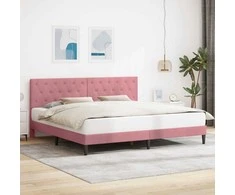 Lova Lovos rėmas su galvūgalio Rožinė 200 x 200 cm Aksomas
