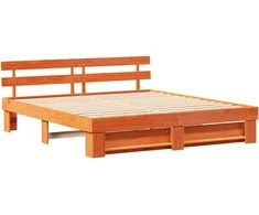 Lova Lovos rėmas Ruda 200 x 200 cm Kietos pušies mediena