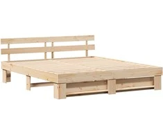 Lova Lovos rėmas Ruda 200 x 200 cm Kietos pušies mediena