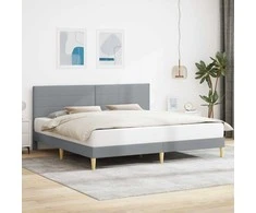 Lova Lovos rėmas su galvūgalio Šviesiai pilka 200 x 200 cm Audinys