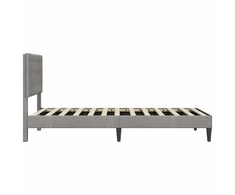 Lova Lovos rėmas su galvūgalio Šviesiai pilka 90 x 200 cm Aksomas