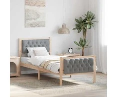 Lova Lovos rėmas Šviesiai pilka 75 x 190 cm Kietos pušies mediena