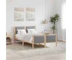 Lova Lovos rėmas su galvūgalio Šviesiai pilka 120 x 200 cm audinys