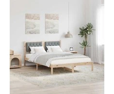Lovos rėmas Šviesiai pilka 140 x 200 cm Kietos pušies mediena