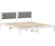 Lovos rėmas Šviesiai pilka 160 x 200 cm Kietos pušies mediena