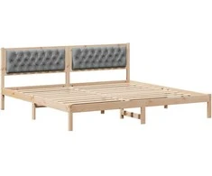 Lova Lovos rėmas Šviesiai pilka 200 x 200 cm Kietos pušies mediena