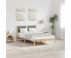 Lova Lovos rėmas Šviesiai pilka 120 x 190 cm Kietos pušies mediena