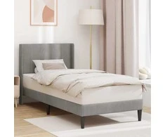 Lova Lovos rėmas su galvūgalio Šviesiai pilka 80 x 200 cm Aksomas