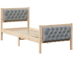 Lova Lovos rėmas Šviesiai pilka 75 x 190 cm Kietos pušies mediena
