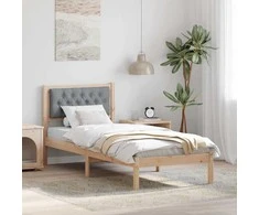Lova Lovos rėmas Šviesiai pilka 75 x 190 cm Kietos pušies mediena