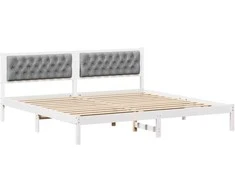 Lovos rėmas Šviesiai pilka 200 x 200 cm Kietos pušies mediena