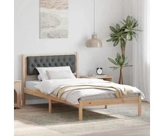 Lova Lovos rėmas Tamsiai pilka 100 x 200 cm Kietos pušies mediena
