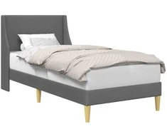 Lova Lovos rėmas su galvūgalio Tamsiai pilka 90 x 190 cm Aksomas