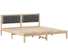 Lovos rėmas Tamsiai pilka 160 x 200 cm Kietos pušies mediena