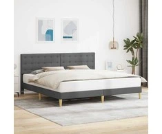 Lova Lovos rėmas su galvūgalio Tamsiai pilka 180 x 200 cm Audinys