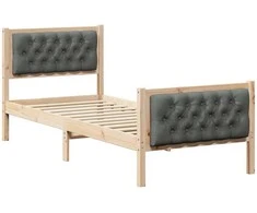 Lova Lovos rėmas Tamsiai pilka 75 x 190 cm Kietos pušies mediena
