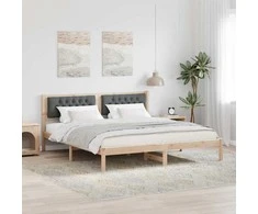 Lovos rėmas Tamsiai pilka 160 x 200 cm Kietos pušies mediena