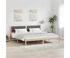 Lovos rėmas Tamsiai pilka 200 x 200 cm Kietos pušies mediena