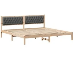 Lovos rėmas Tamsiai pilka 200 x 200 cm Kietos pušies mediena