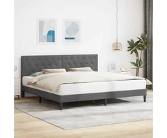 Lova Lovos rėmas su galvūgalio Tamsiai pilka 180 x 200 cm Aksomas