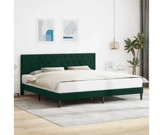 Lova Lovos rėmas su galvūgalio Tamsiai žalia 200 x 200 cm Aksomas