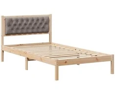 Lova Lovos rėmas Taupe 100 x 200 cm Kietos pušies mediena