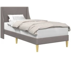 Lova Lovos rėmas Paprastas su galvūgalio Taupe 100 x 200 cm audinys