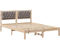 Lova Lovos rėmas Taupe 140 x 200 cm Kietos pušies mediena