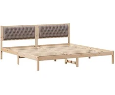 Lovos rėmas Taupe 200 x 200 cm Kietos pušies mediena