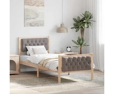 Lova Lovos rėmas Taupe 75 x 190 cm Kietos pušies mediena