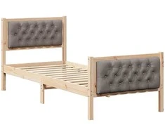 Lova Lovos rėmas Taupe 75 x 190 cm Kietos pušies mediena