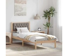 Lova Lovos rėmas Taupe 90 x 200 cm Kietos pušies mediena