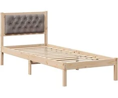 Lova Lovos rėmas Taupe 90 x 200 cm Kietos pušies mediena