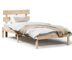 Lova Lovos rėmas Ruda 90 x 200 cm Pušies medienos masyvas
