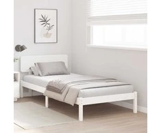 Lova Lovos rėmas Balta 75 x 190 cm Kietos pušies mediena
