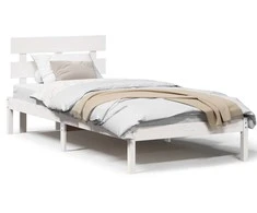 Lovos rėmas Balta 100 x 200 cm Pušies medienos masyvas